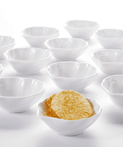 White porcelain dessert bowls