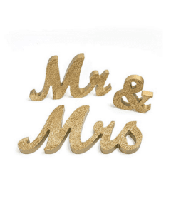 Gold Mr & Mrs sign
