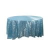 Round blue damask table cloth