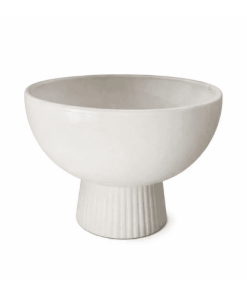 Ribbed Ceramic Pedestal vase